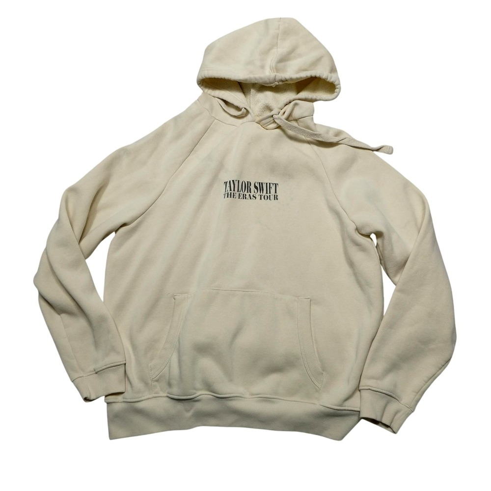 Taylor Swift The Eras Tour Hoodie Mens Medium White Pullover Fleece Graphic